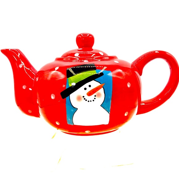 Winter Snowman Theme Large Tea Pot 30 oz - Picture 1 of 12